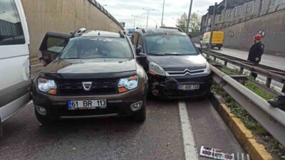 Trabzon’un Ortahisar ilçesi Çömlekçi mahallesinde meydana gelen zincirleme trafik kazasında