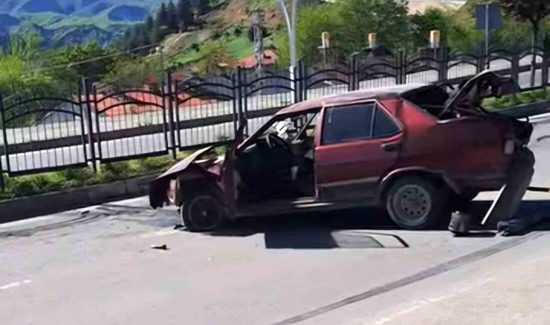 Tunceli’de sürücüsünün direksiyon hakimiyetini kaybettiği otomobil takla atarak refüje çarptı.