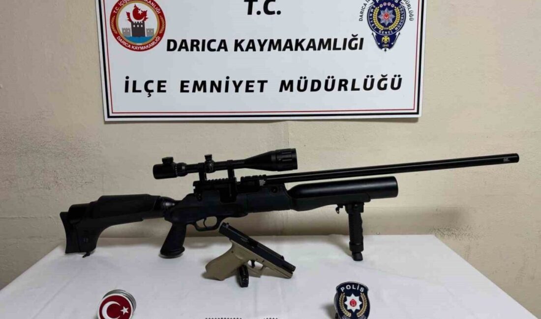 Kocaeli’nin Darıca ilçesinde 19 yaşındaki şahsın üzerinde yapılan aramada havalı