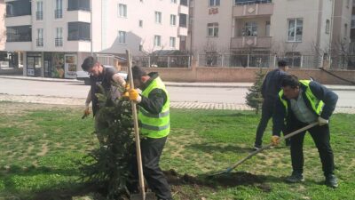 Bahar aylarının gelmesiyle beraber Bayburt Belediyesi’nin sahada görevli ekipleri çalışmalarını