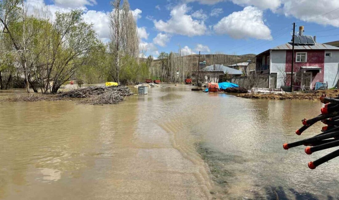 Bayburt’ta kuvvetli sağanak yağışın ardından Kırkpınar köyündeki dere taştı, sel