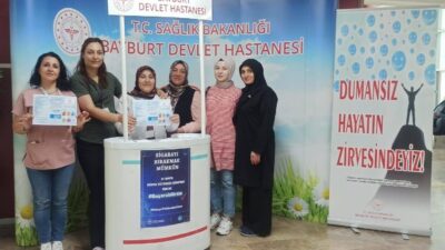 31 Mayıs Dünya Tütünsüz Günü kapsamında Bayburt Devlet Hastanesinde stant