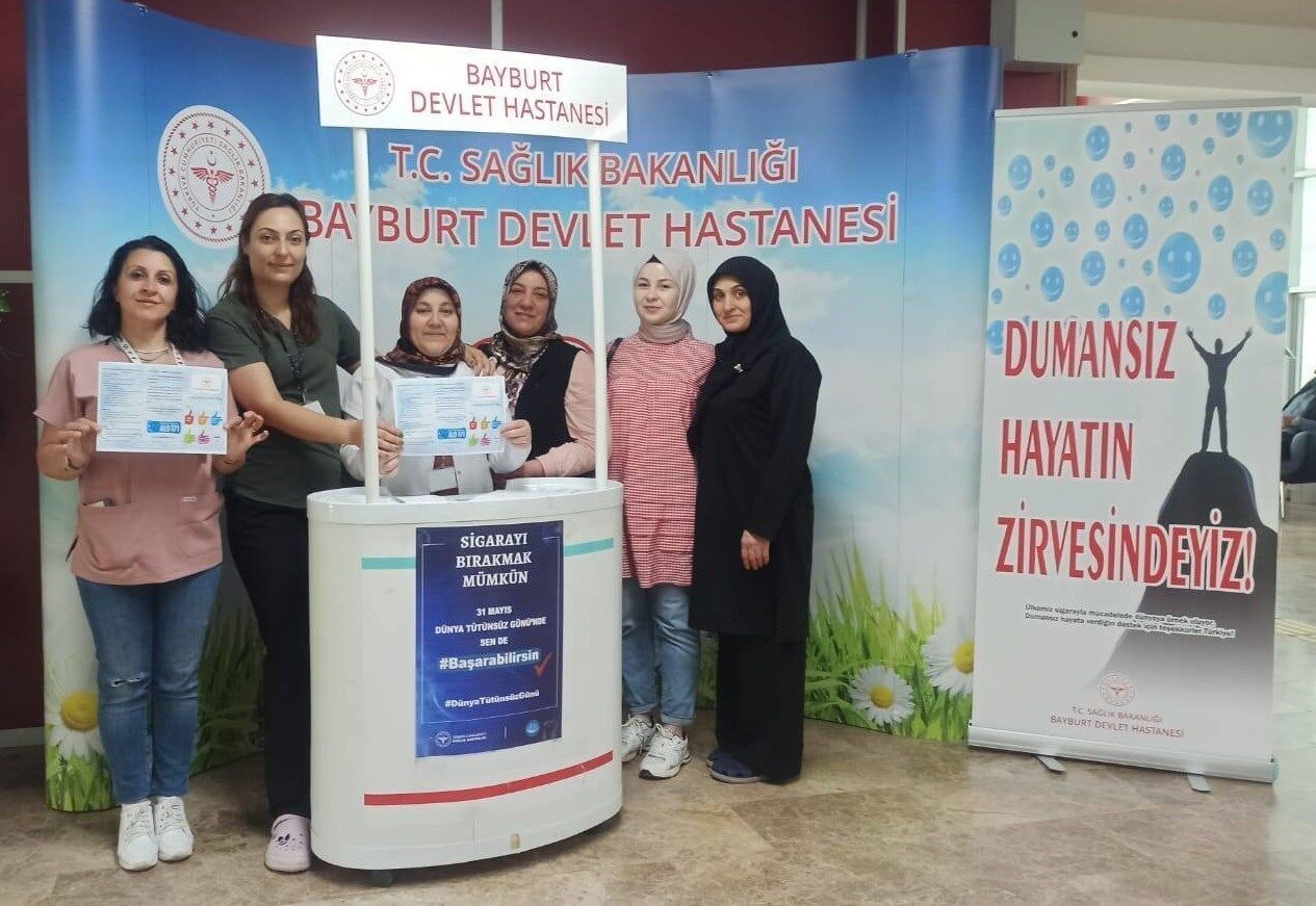 31 Mayıs Dünya Tütünsüz Günü kapsamında Bayburt Devlet Hastanesinde stant