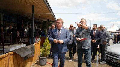 Erzincan Valisi Hamza Aydoğdu, Buğday Meydanı’nda meydana gelen yangın sonrası