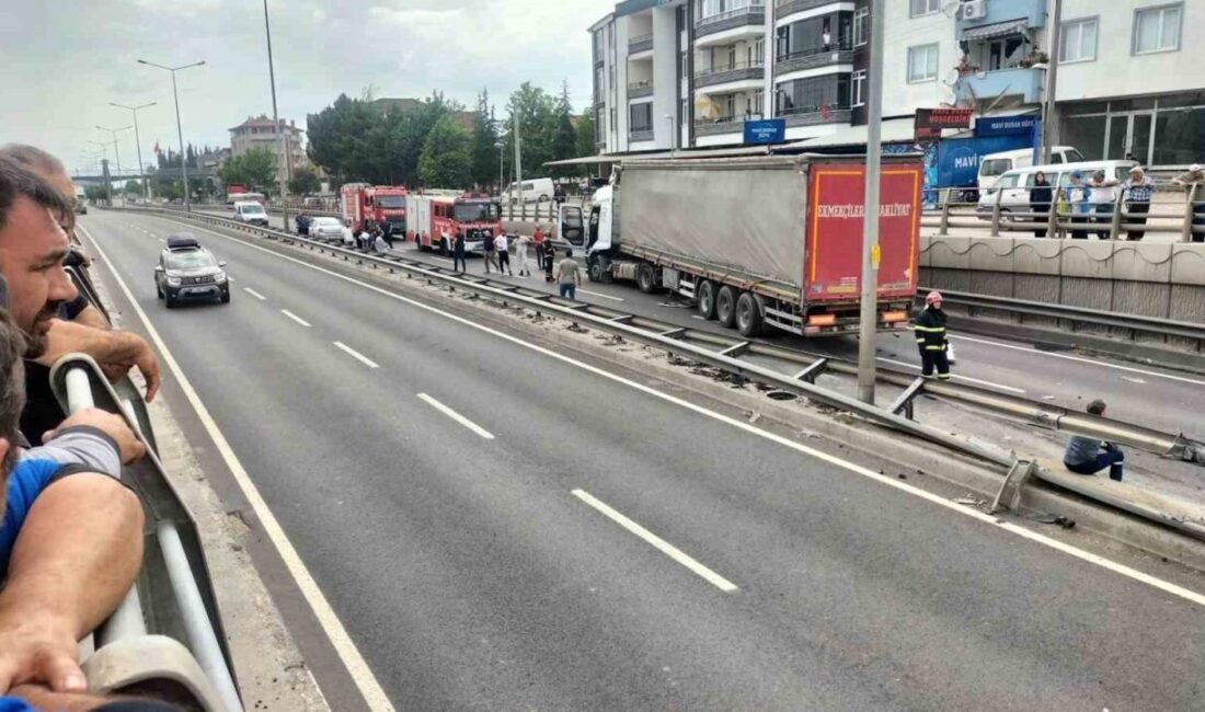 Sakarya’nın Pamukova ilçesi D-650 karayolunda bulunan alt geçitte tır ile