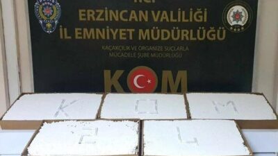 Erzincan’da Kaçakçılık ve Organize Suçlarla Mücadele Şube Müdürlüğü ekiplerince yapılan