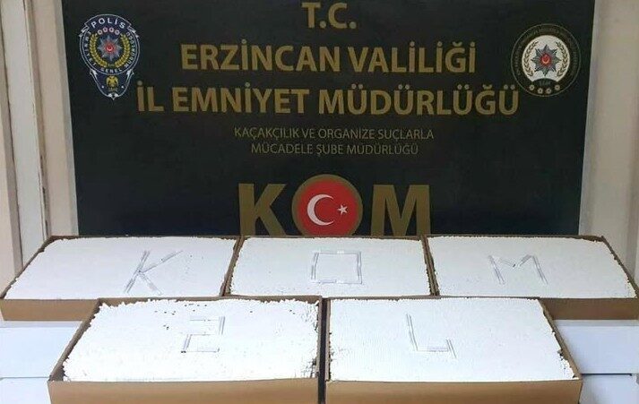 Erzincan’da Kaçakçılık ve Organize Suçlarla Mücadele Şube Müdürlüğü ekiplerince yapılan