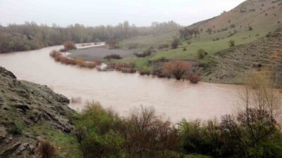 Erzincan’da etkili olan yağmur nedeniyle Karasu ve Fırat Nehri’nin debisi