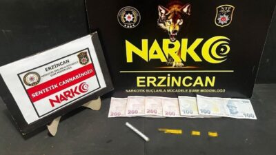 Erzincan’da uyuşturucu kullanmak suçundan 2 kişiye işlem yapılırken 1 kişide