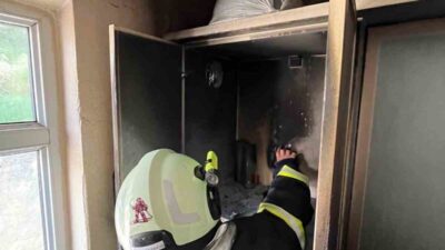 Zonguldak’ın Kozlu ilçesinde bir evin mutfağından çıkan yangın ekipleri harekete