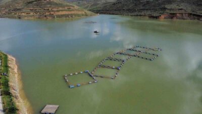 Bayburt’un Demirözü ilçesine bağlı Gökçedere beldesindeki Gökçedere Gölet’inin su seviyesi,