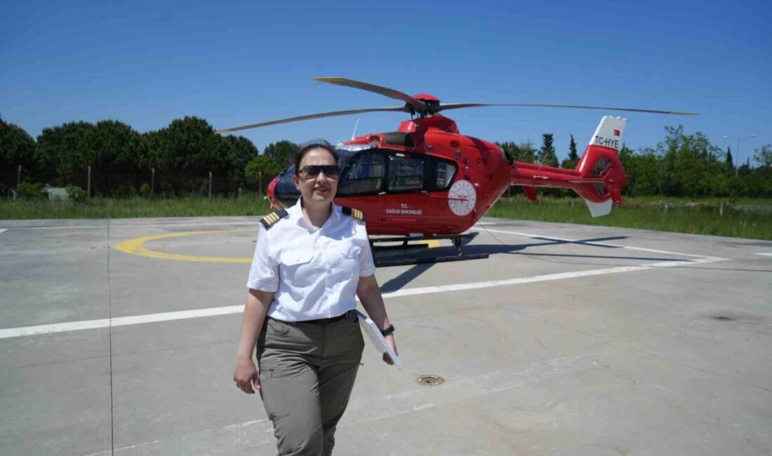 Türkiye’de Sağlık Bakanlığı bünyesinde görev yapan tek kadın ambulans helikopter