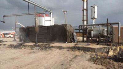 Erzurum Pasinler yolunda bulunan Güven Asfalt tesislerinde meydana gelen patlamada