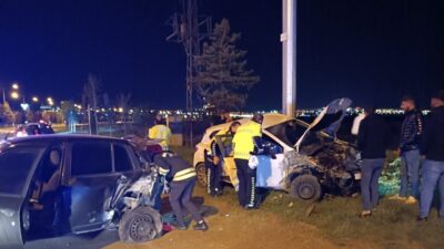 Erzurum Hava Limanı yolu üzerinde meydana gelen kazada biri ağır