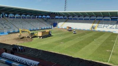 Erzurum Kazım Karabekir Stadı zemininde hibrit çim çalışmaları başladı. 1.Lig’de