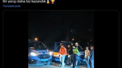 Sakarya’nın Akyazı ilçesinde bir grup gencin yasa dışı motosiklet yarışı