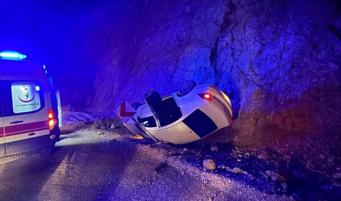 Erzincan’ın İliç ilçesinde otomobilin devrilmesi sonucu meydana gelen trafik kazasında