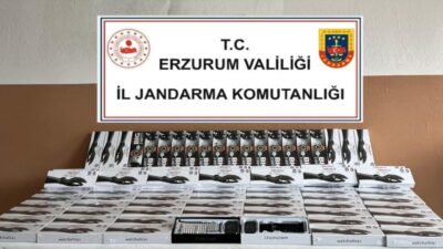 Erzurum’da jandarma ekipleri tarafından yapılan operasyonda 115 adet kaçak akıllı