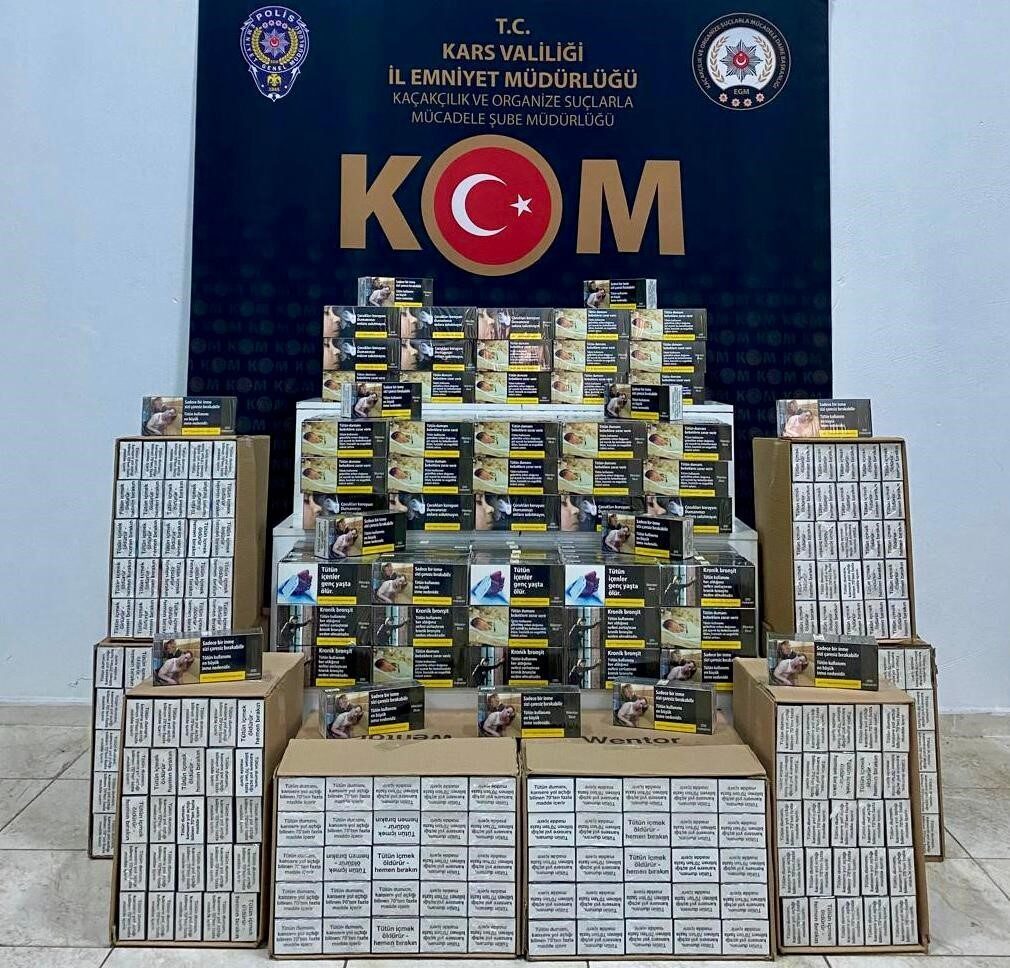Kars’ta KOM ekiplerince yapılan operasyonda çok sayıda gümrük kaçağı türün