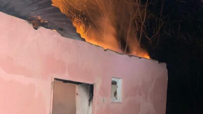 Erzincan’ın Kemah ilçesi Sürek köyünde bir evde çıkan yangın itfaiyenin