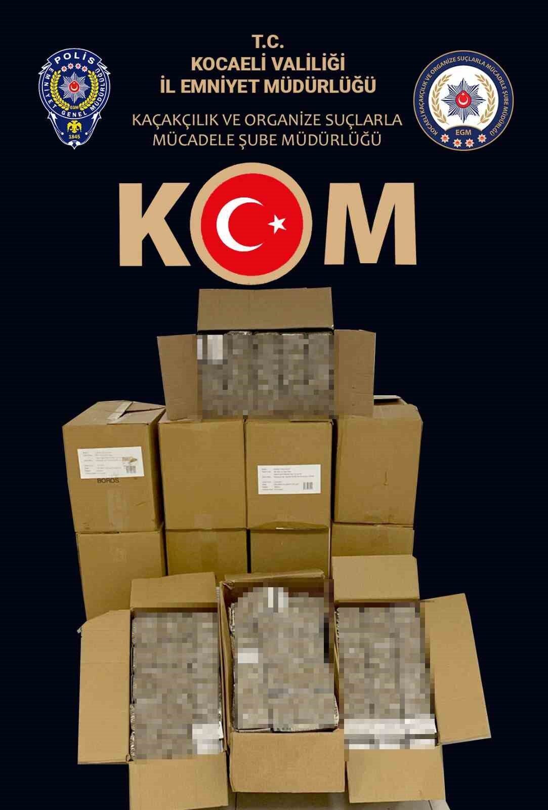 Kocaeli’de polis ekiplerince yapılan çalışmalarda 150 bin adet doldurulmuş makaron