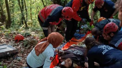Sakarya’nın Sapanca ilçesinde sürücüsünün direksiyon hakimiyetini kaybetmesi neticesinde kontrolden çıkan