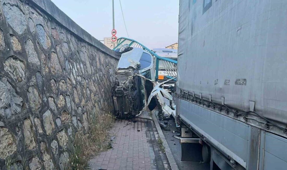Kocaeli’nin Gebze ilçesinde sürücünün direksiyon hakimiyetini kaybettiği otomobil, kaldırımdaki demir