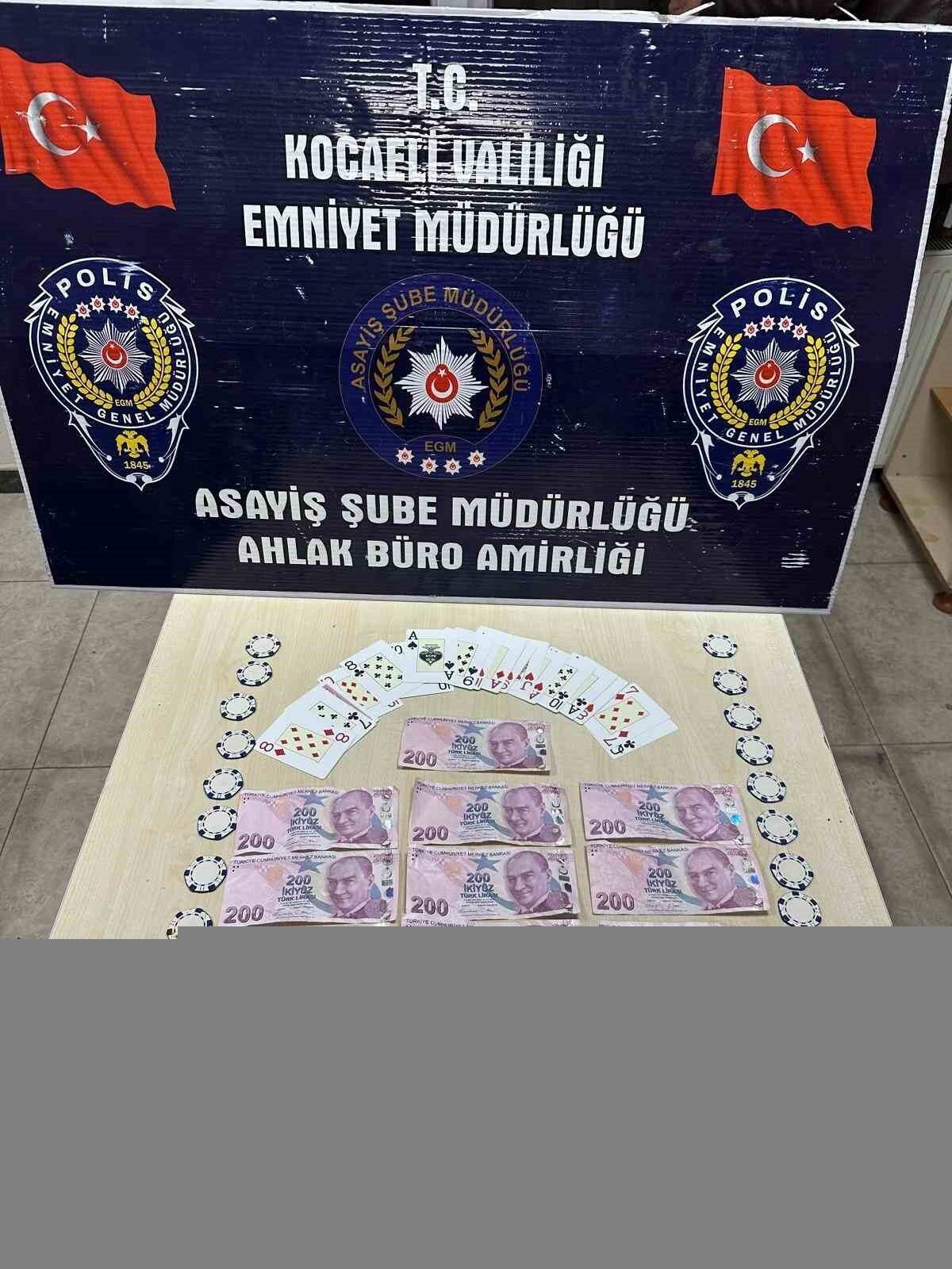 Kocaeli’nin Gebze ilçesinde kumar oynayan 3 kişiye 27 bin 741