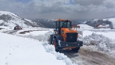 Yaz mevsimine sayılı günler kala Bayburt’un yüksek kesimlerinde kıştan kalma