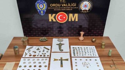 Ordu’da polis ekipleri tarafından yapılan operasyon kapsamında, 133 adet tarihi