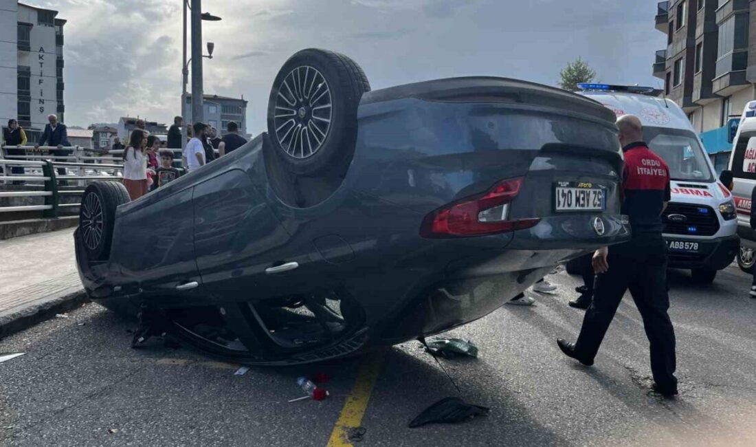 Ordu’da kaza yapan otomobil takla attı: 5 kişi yaralandı Ordu’nun Ünye ilçesinde iki otomobilin çarpıştığı kazada araçlardan biri takla