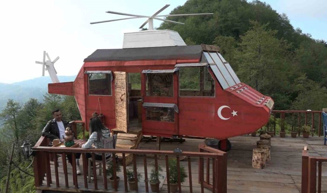 Rizeli işletmeci “Ben bu dağ başına, işletmemin bahçesine bu helikopteri