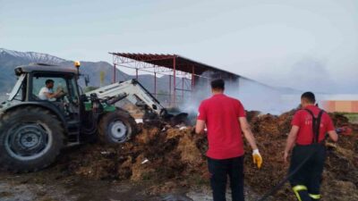 Erzincan’da samanlıkta çıkan yangın itfaiyenin müdahalesiyle büyümeden söndürüldü. Ganiefendi köyünde