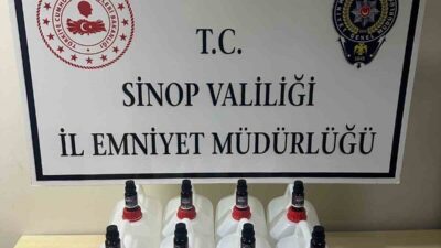 Sinop’ta 40 litre etil alkol ele geçirildi. Sinop İl Emniyet