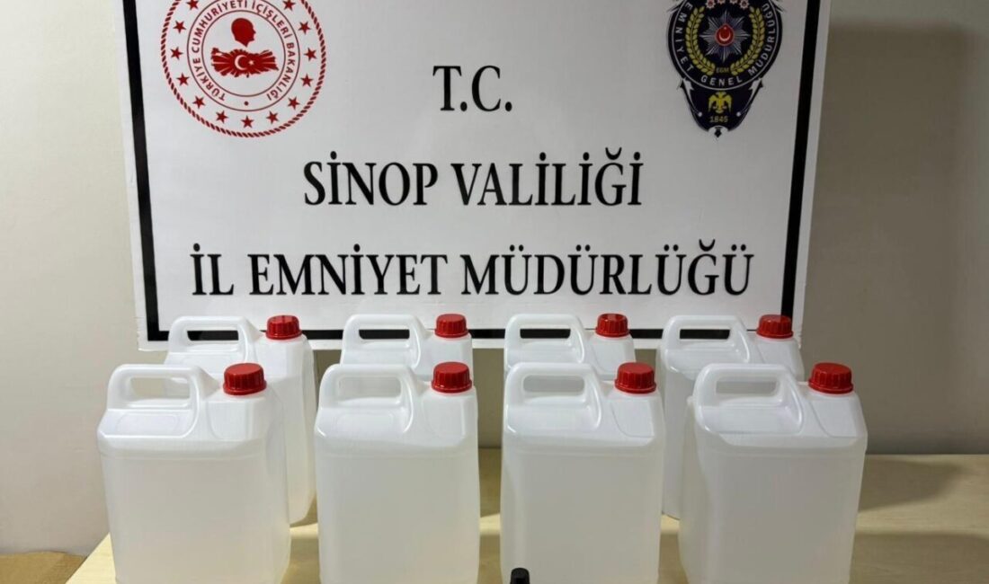 Sinop’un Erfelek ilçesinde polis ekiplerince düzenlenen operasyonda 40 litre etil