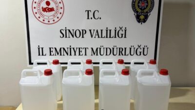 Sinop’un Erfelek ilçesinde polis ekiplerince düzenlenen operasyonda 40 litre etil