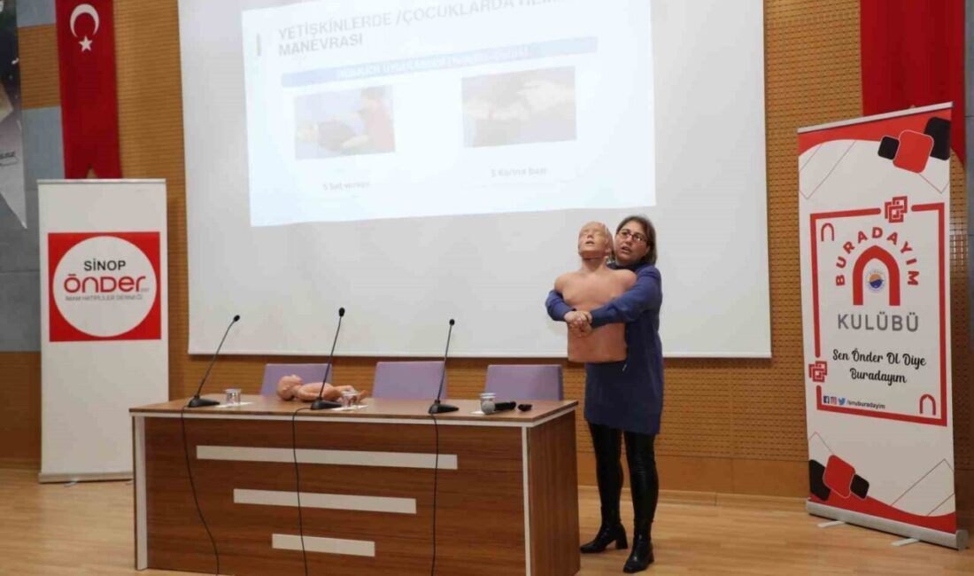 Sinop Üniversitesi Buradayım Öğrenci Topluluğu tarafından hayat kurtaran müdahalelerden biri