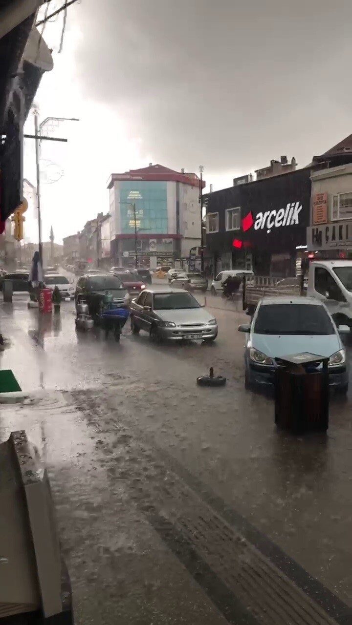 Sivas’ın Şarkışla ilçesinde etkili olan dolu hayatı olumsuz etkilerken, o