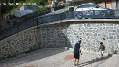 Trabzon’un Çaykara ilçesinin turizm merkezi Uzungöl’de su içmek isterken Haldizen