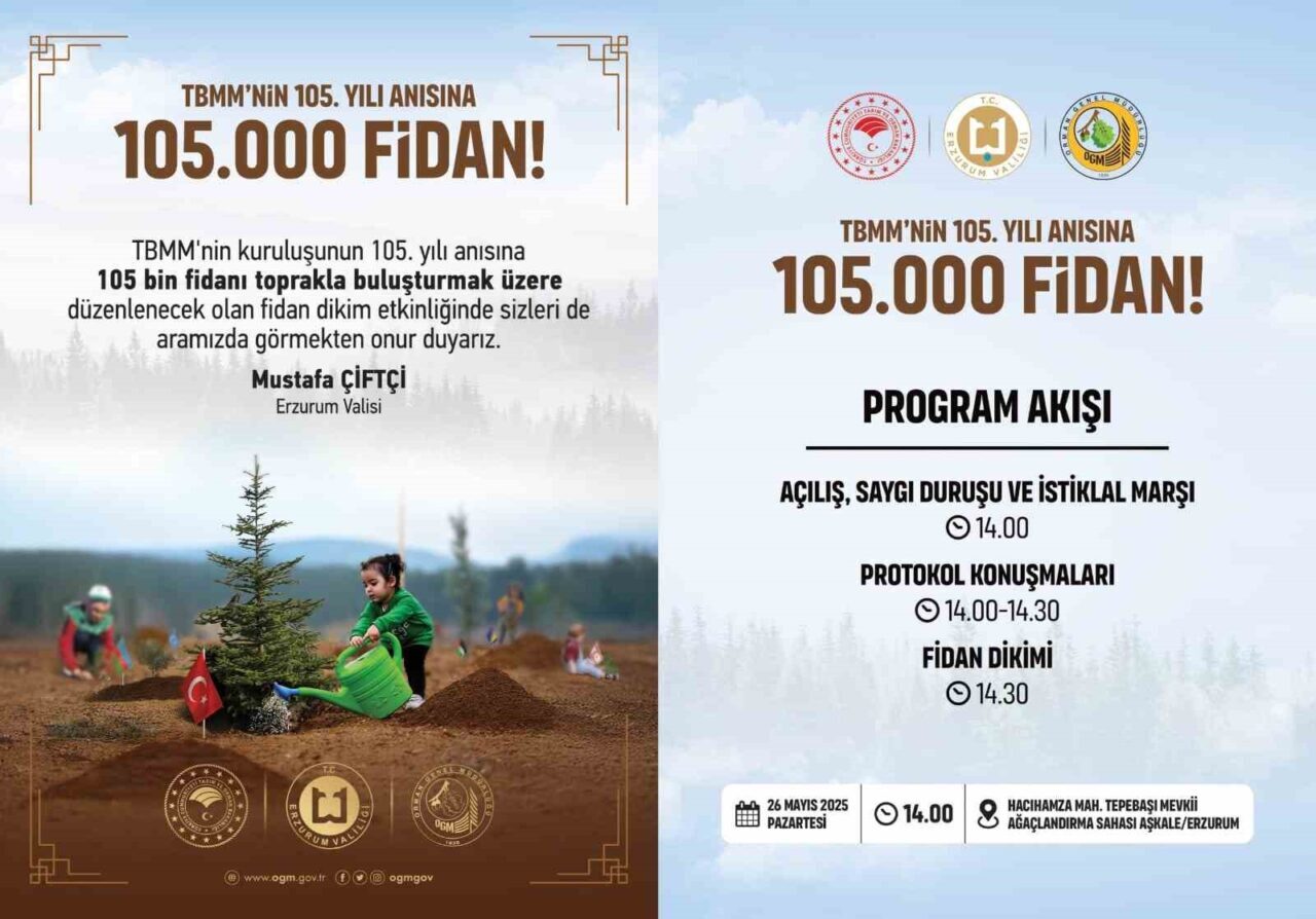 Türkiye Büyük Millet Meclisi’nin kuruluşunun 105. yılı anısına, Erzurum’da anlamlı