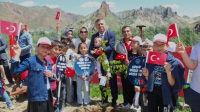 Erzurum’un Tortum ilçesinde, doğan her bebek için bir fidan dikimi