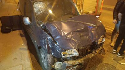 Gümüşhane’de tünel içerisinde sollama yapan otomobil ani fren yapınca aynı