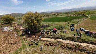 Bayburt’un Aydıntepe ilçesindeki tarım arazilerini sulayan 4 kilometre uzunluğundaki sulama