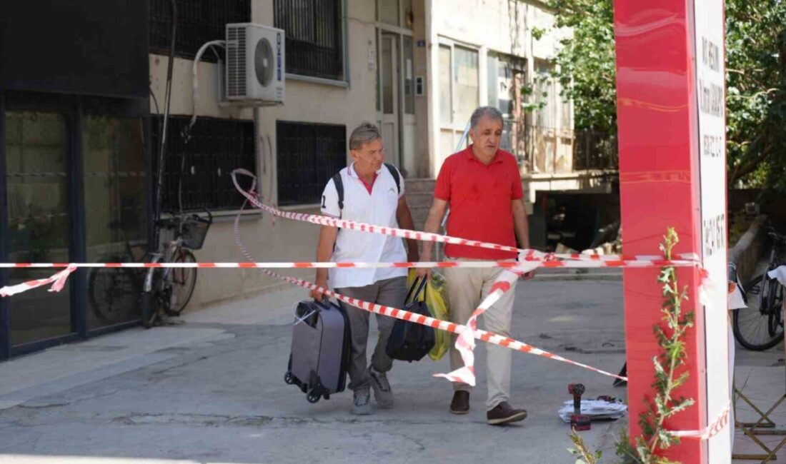 Antalya’nın Muratpaşa ilçesinde 7 katlı bir apartmanda kolon çatlağı tespit