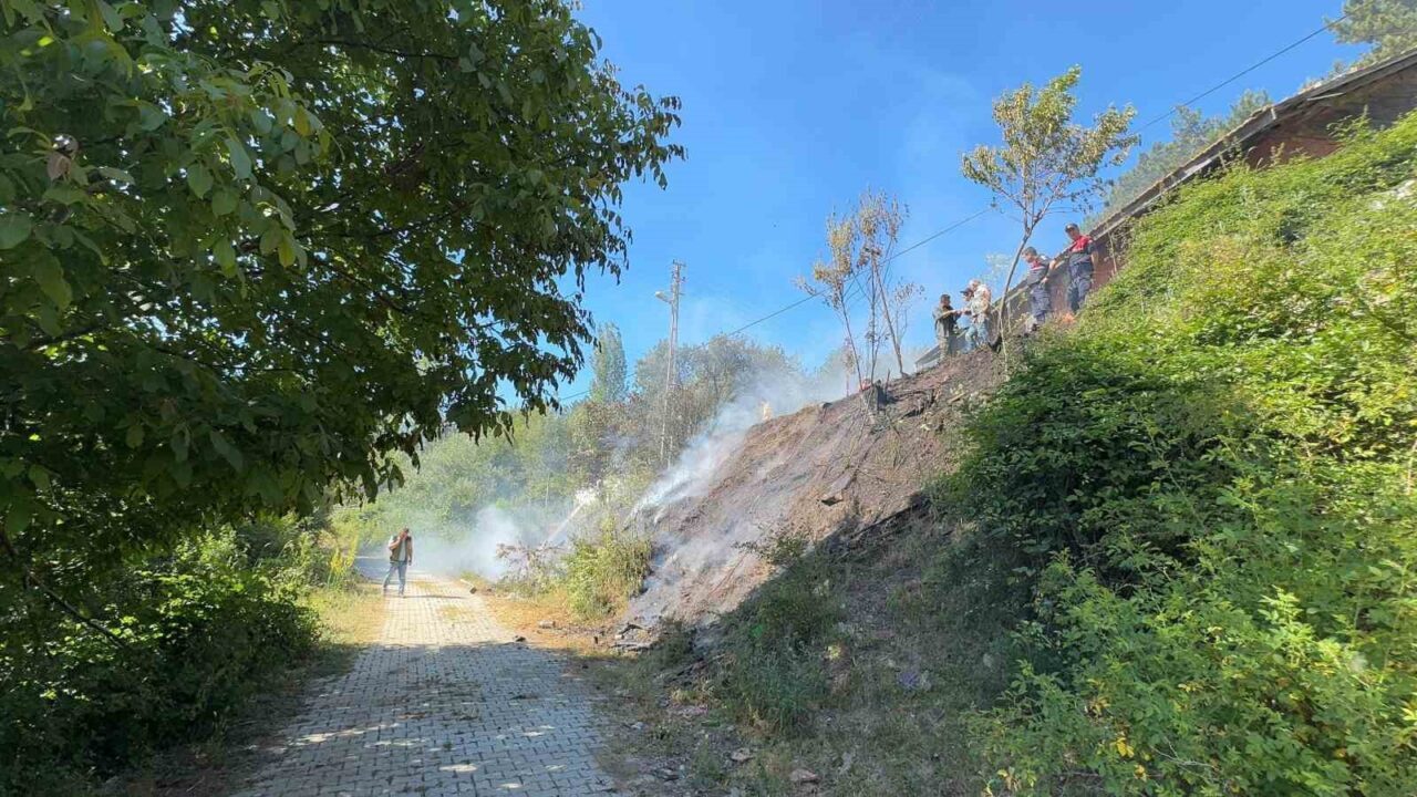 Kastamonu’nun Hanönü ilçesinde bir evin bahçe kısmında çıkan yangın, eve