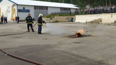İtfaiye Müdürlüğü ekipleri, Bayburt Polis Meslek Eğitim Merkezi (POMEM) öğrencileri