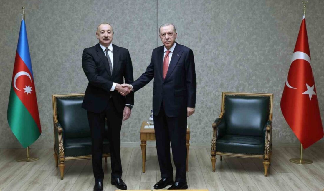 Cumhurbaşkanı Recep Tayyip Erdoğan, Azerbaycan Cumhurbaşkanı İlham Aliyev ile bir