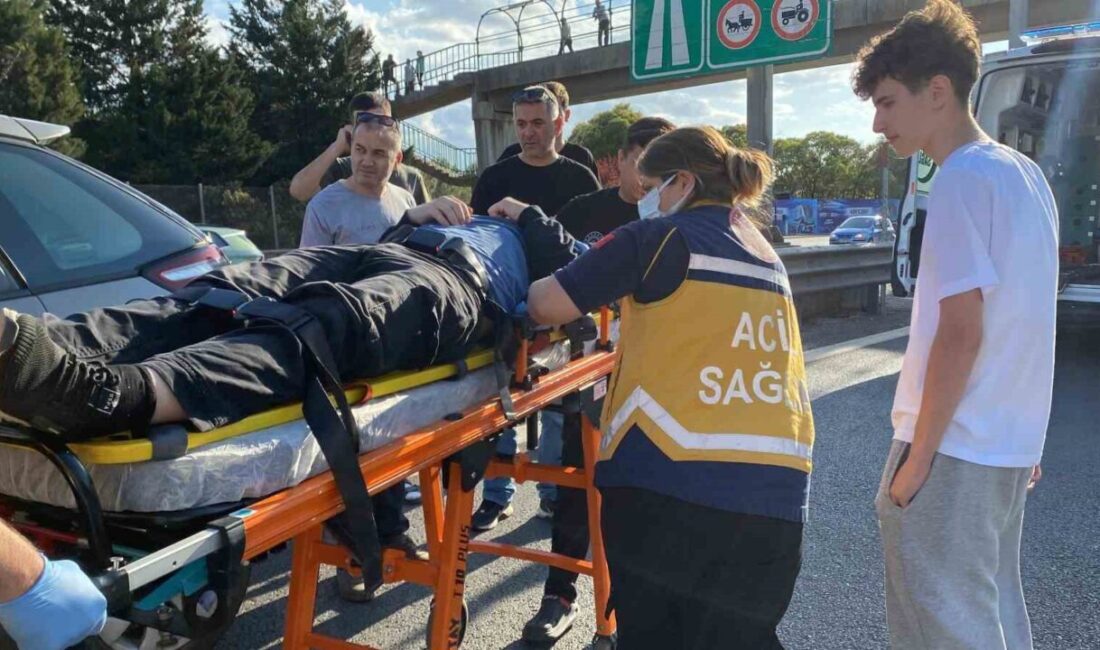 D-100 karayolunun Kocaeli geçişinde kontrolden çıkan otomobilin bariyerlere çarpması sonucu