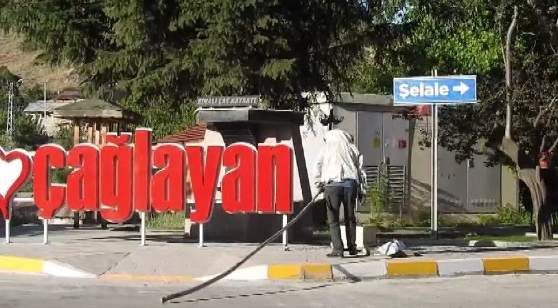 Erzincan’ın turizm beldesi Çağlayan’da oğul veren bal arıları, kısa süreli