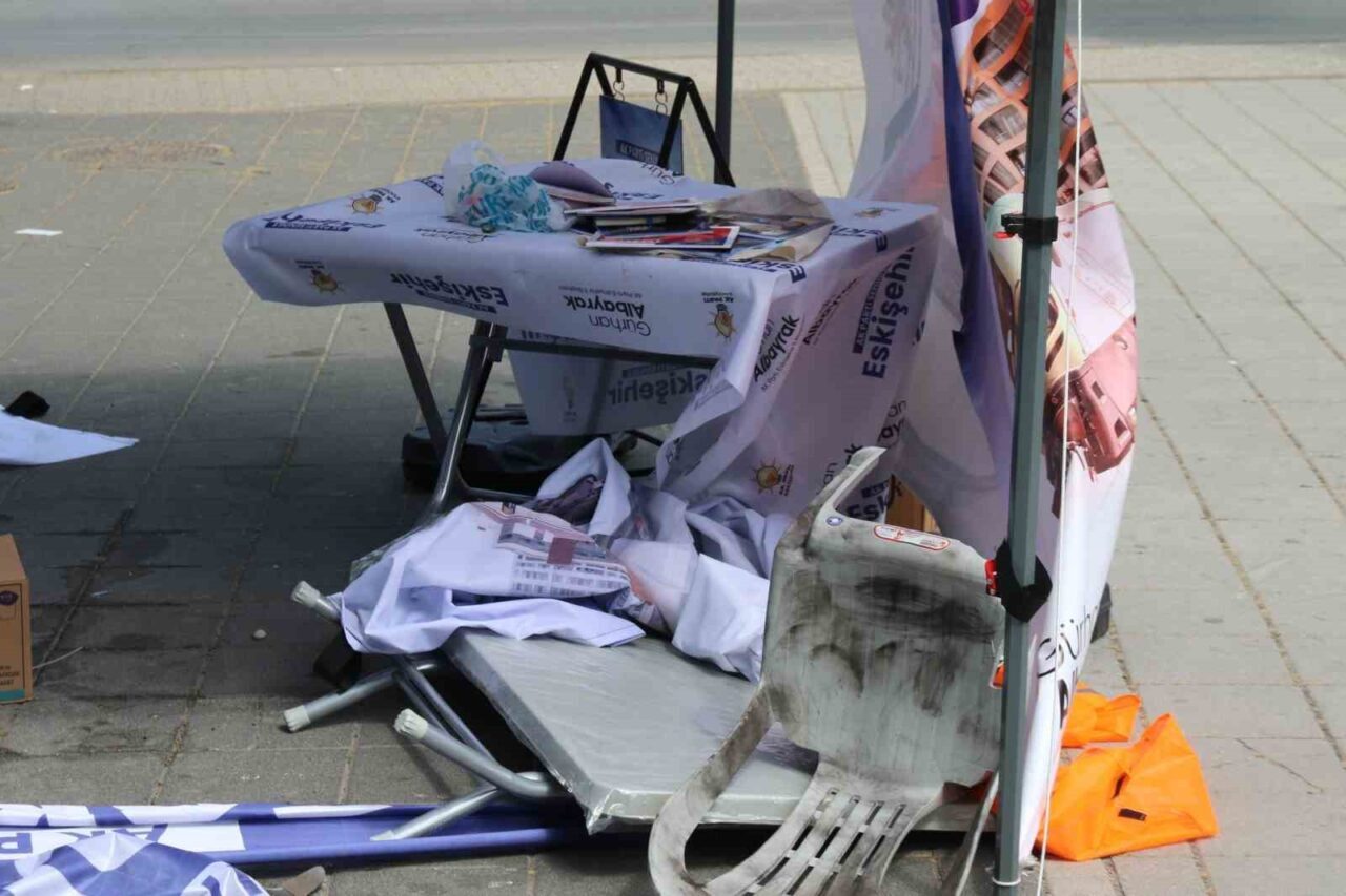 Eskişehir’de, AK Parti Eskişehir İl Başkanlığı tarafından kurulan standa, kimliği